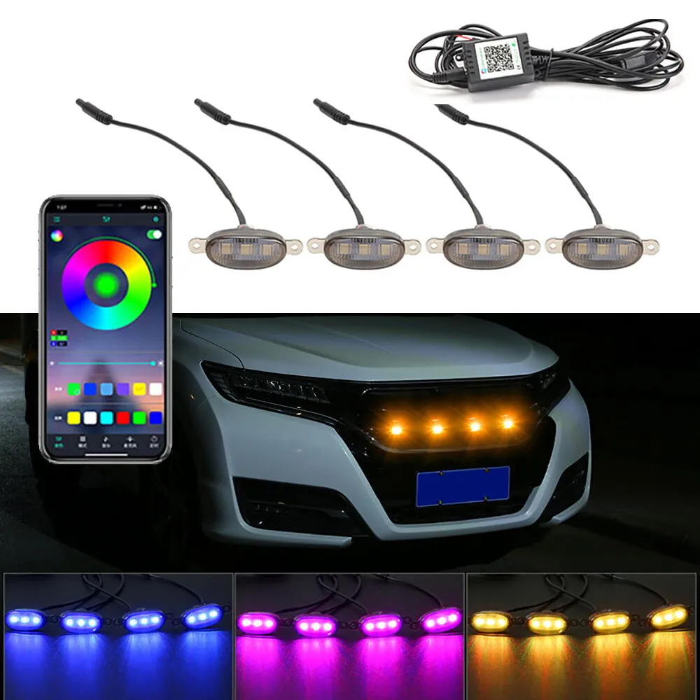 Running Gear Accessories - Led araba ön izgara aydınlatma evrensel